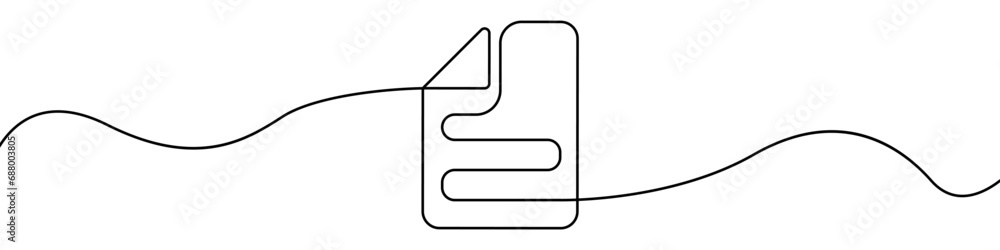 Poster one continuous line vector drawing of a folder. outline documents background icon. saving securities