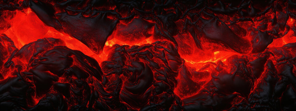 Vivid lava texture in eruption.