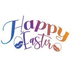 Happy Easter with egg word art