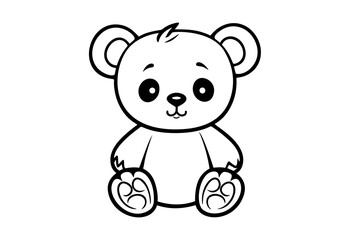 Beautiful teddy bear outline design
