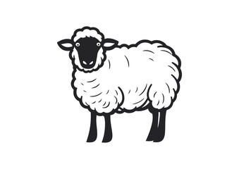 Sheep on isolated background look at camera
