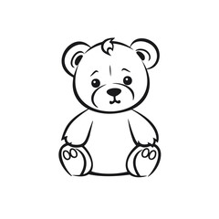 Beautiful teddy bear outline design
