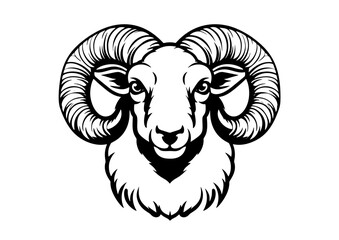 ram face with horns icon logo
