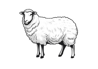 Sheep on isolated background look at camera
