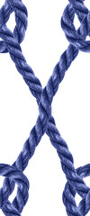 Vintage navy blue rope double knots net pattern