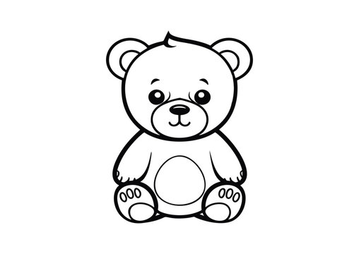 Beautiful teddy bear outline design
