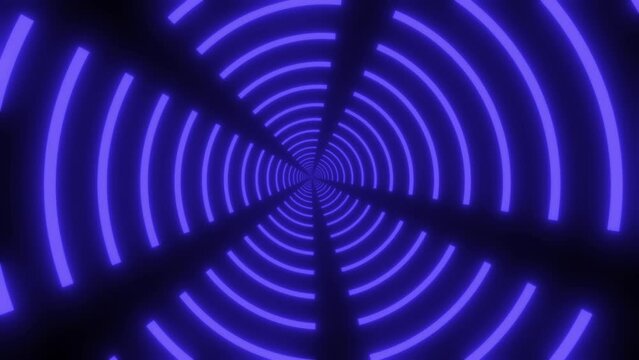 Circle Neon Tunnel Rotate Animated Video Background