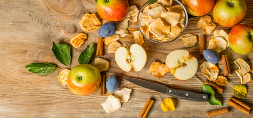 dried fruit on the wooden table close up