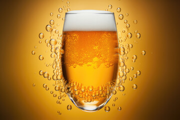 cold craft light beer in a glass