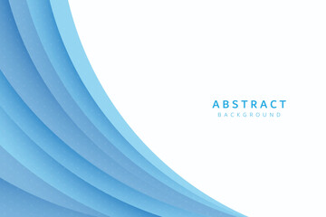 white abstract background with realistic layered blue paper cut vector curved lines