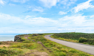 countryside landscape with cloudy sky