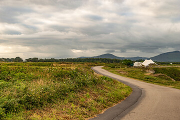 countryside landscape with cloudy sky