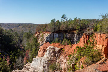 Epic rock formations made from decaying red rock in Providence Canyon
