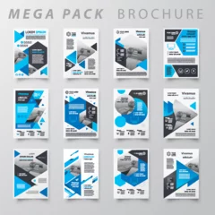 Deurstickers Mega pack Brochure design template flyer set, abstract business brochure size A4 template, creative cover, trend brochure set © vectorboom