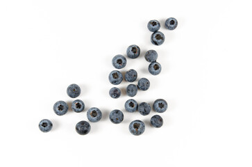blueberries in a white background