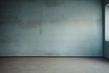 Simple room, steel blue Wall, laminate Floor