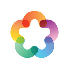 abstract colorfull. pentagon or star shape logo design