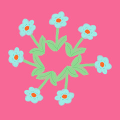 レトロな花のイラスト