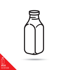 Milk bottle vector line icon
