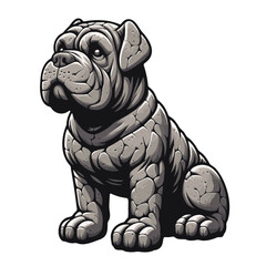 Cane Corso Dog Stone Statue Vector Illustration