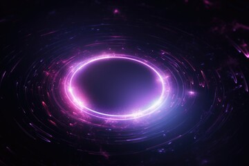 Obraz premium Purple Light Circle in the Middle of a Dark Space background