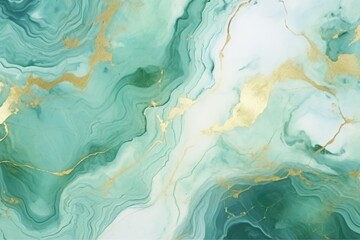 Fototapeta na wymiar abstract watercolor background, green and gold marble texture
