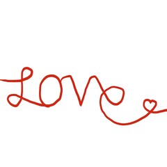 Handwritten word love red line festival of love