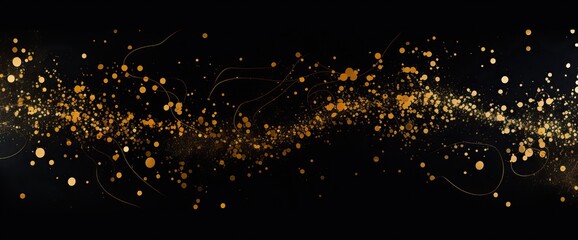 abstract black and gold background with gold flecks on