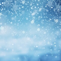 Naklejka na ściany i meble Winter Snow Background with snowflakes. Christmas wallpaper