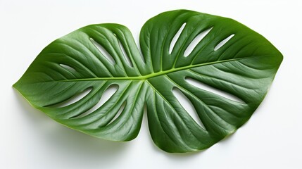 Beautiful Tropical Leaf Isolated On White, HD, Background Wallpaper, Desktop Wallpaper