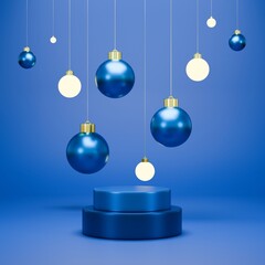 blue christmas background , 3d render