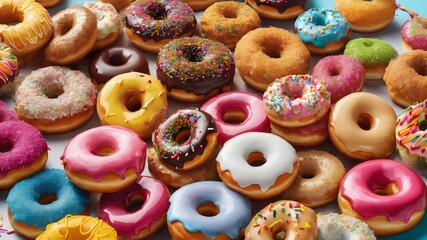 Donuts With Delicious Colors And Flavors
