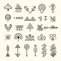 set of vector abstract arrows and symbols 