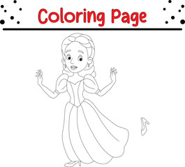 princess with her shoe coloring page