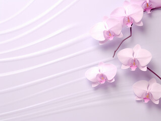Fototapeta na wymiar cute orchid on a branch on a lilac background