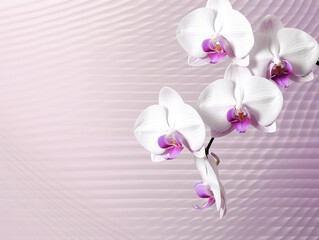 cute orchid on a branch on a lilac background