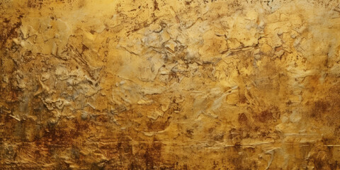 Abstract Golden Background with Grunge Texture for design and decoration. Gold Venetian Plaster. Old Wall with Golden Stucco