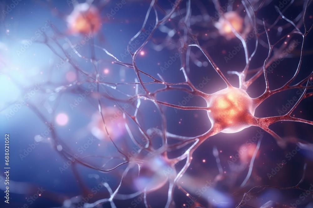 Aufkleber Glowing Neuron Network In Brain