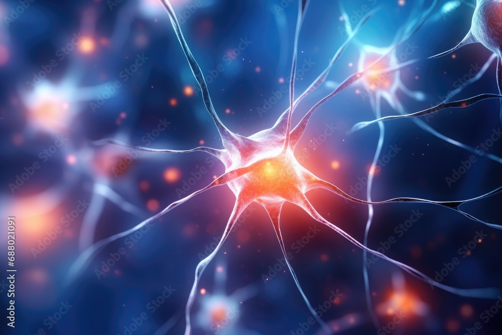 Aufkleber Glowing Neuron Network In Brain