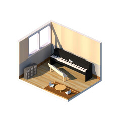 piano room isometric
