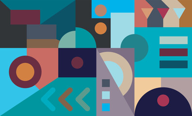 background with colorful squares and circles