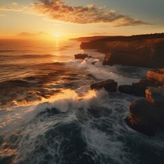 Fototapeta premium Breathtaking Arial Landscape During Sunset