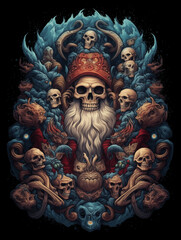 Dead Santa Claus gothic dark design 