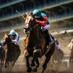 Deurstickers Epic Horse Race © ChaoticMind