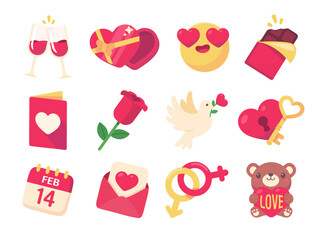 Valentine's Day Card Decorative Elements pink couples wedding