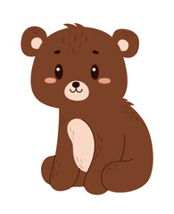 Fototapeta premium Flat vector bear isolated on white background