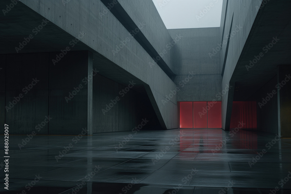 Aufkleber minimalistic brutalist architecture