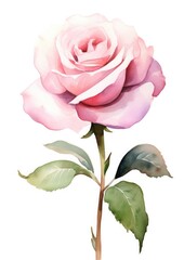 watercolor illustration rose flower,isolated on white background