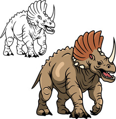 Dinosaur triceratops vector © Anastasiya