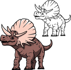 Dinosaur triceratops vector © Anastasiya